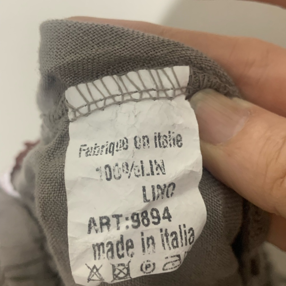 Superbelle Italy 100% linen Lagenlook pants w embroidery. Sz M NWT - Picture 8 of 9
